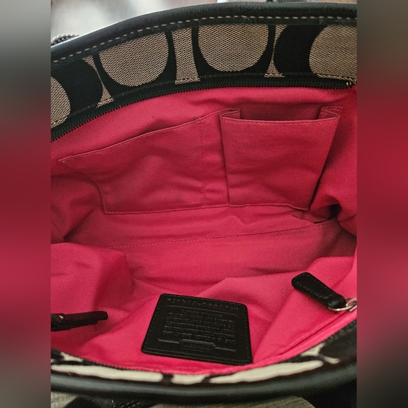 COACH AUTHENTIC BAG F14878 DAISY SIGNATURE CANVAS LEATHER TRIM B PREOWNED - Picture 12 of 15